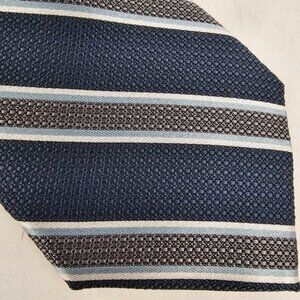 Black & Brown 1826 Blue Gray Stripe Repp Neck Tie Mens Tie New with Tags
